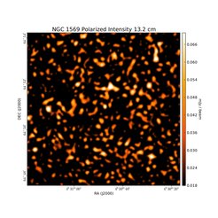 Polarized Intensity at 13.2 cm (2.27 GHz), WSRT, Resolution 13.44"×12.96", Kepley et al. 2010