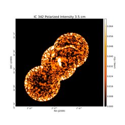 Polarized Intensity at 3.5 cm (8.46 GHz), VLA D-Array (three pointings), Resolution 15'', Rainer Beck 2015