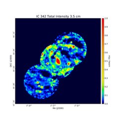 Total Intensity at 3.5 cm (8.46 GHz), VLA D-Array (three pointings), Resolution 15'', Rainer Beck 2015