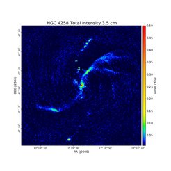 Total Intensity at 3.5 cm (8.44 GHz), VLA, Resolution 2.2"×2.4", Krause & Löhr 2004