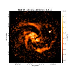 Polarized Intensity at 6.2 cm (4.86 GHz), Combination of Effelsberg and VLA, Resolution 15", Beck 2007