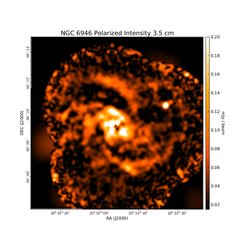 Polarized Intensity at 3.5 cm (8.46 GHz), Combination of Effelsberg and VLA, Resolution 15", Beck 2007