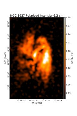 Polarized Intensity at 6.2 cm (4.85 GHz), Combination of VLA and Effelsberg, Resolution 13''.5, Soida et al. 2001