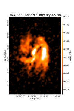 Polarized Intensity at 3.5 cm (8.46 GHz), Combination of VLA and Effelsberg, Resolution 11'', Soida et al. 2001