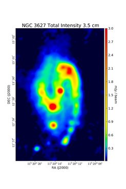 Total Intensity at 3.5 cm (8.46 GHz), Combination of VLA and Effelsberg, Resolution 11'', Soida et al. 2001