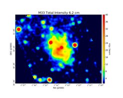 Total Intensity at 6.2 cm (4.85 GHz), Effelsberg, Resolution 3', Tabatabaei et al. 2007