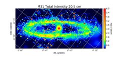 Total Intensity at 20.5 cm (1.46 GHz), VLA D-array, Resolution 45'', Beck et al. 1998
