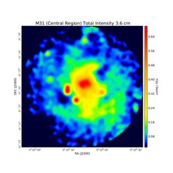 Total Intensity (Central Region) at 3.6 cm (8.35 GHz), Combination of VLA and Effelsberg, Resolution 15'', Gießübel &amp; Beck 2014