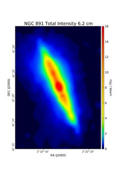 Total Intensity at 6.2 cm (4.86 GHz), Combination of VLA and Effelsberg, Resolution 25", Dumke 1997 (PhD Thesis, Univ. of Bonn)